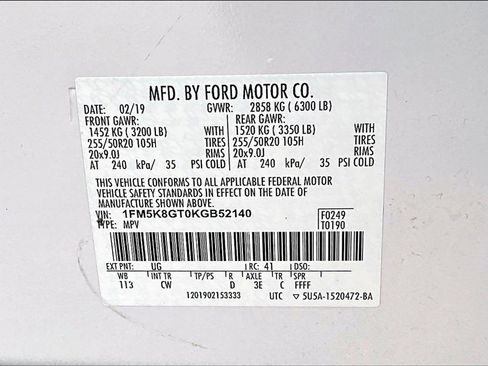 Certified 2019 Ford Explorer Sport w/ Equipment Group 401A image 33