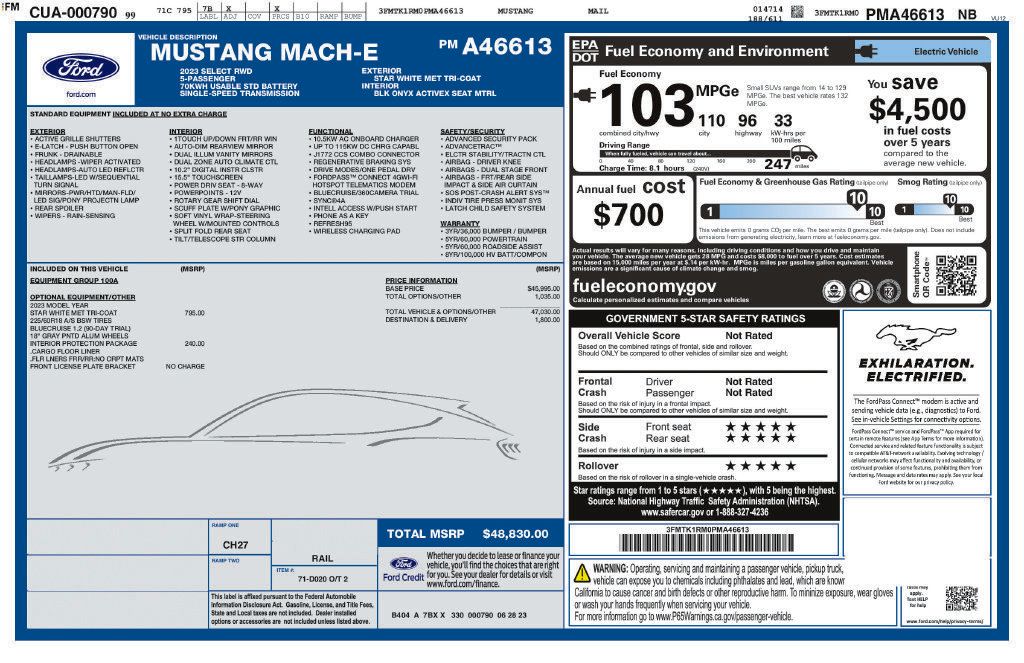 Certified 2023 Ford Mustang Mach-E Select RWD image 6