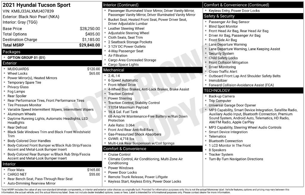 Used 2021 Hyundai Tucson Sport FWD image 3