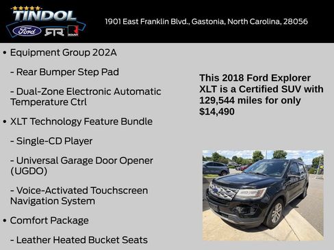 Used 2018 Ford Explorer XLT w/ Equipment Group 202A AWD/4WD image 12