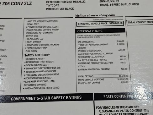 Used 2024 Chevrolet Corvette Z06 w/ Battery Protection Package RWD image 23