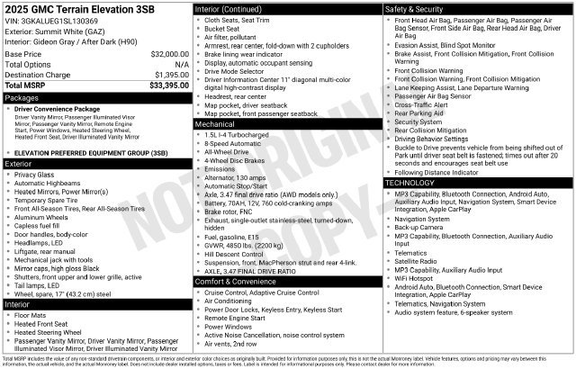 Certified 2025 GMC Terrain Elevation AWD/4WD image 26