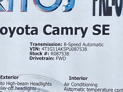 Used 2023 Toyota Camry SE FWD image 35