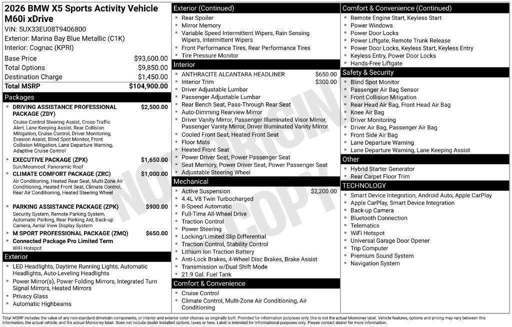 Certified 2026 BMW X5 M60i AWD/4WD image 46