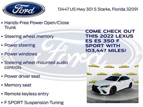 Used 2022 Lexus ES 350 F Sport w/ Accessory Package 2 FWD image 30