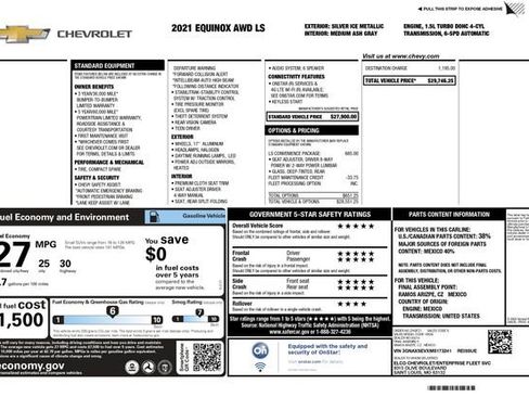 Used 2021 Chevrolet Equinox LS w/ LS Convenience Package AWD/4WD image 3