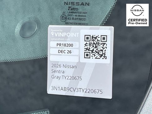 Certified 2026 Nissan Sentra SV w/ Floor Mat Package FWD image 32