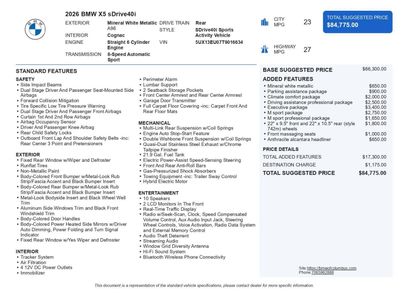 Used 2026 BMW X5 sDrive40i w/ Executive Package