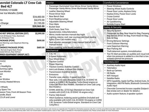 Used 2020 Chevrolet Colorado LT w/ Colorado RST Special Edition AWD/4WD image 3