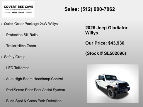New 2025 Jeep Gladiator Willys image 30