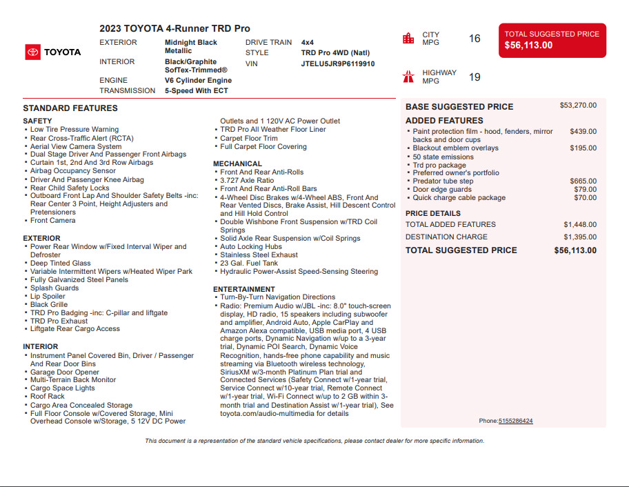 Used 2023 Toyota 4Runner TRD Pro AWD/4WD image 3