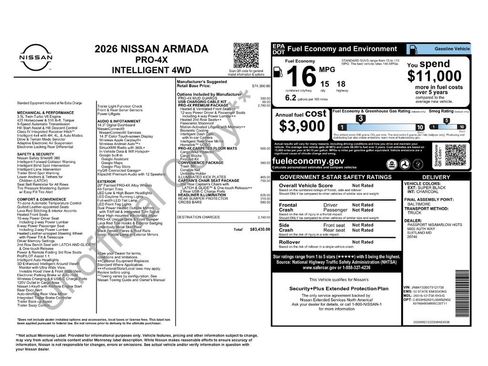 New 2026 Nissan Armada PRO-4X AWD/4WD image 6