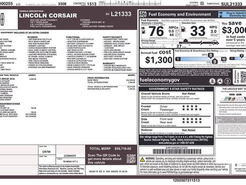 Certified 2025 Lincoln Corsair Grand Touring w/ Equipment Group 301A AWD/4WD image 38