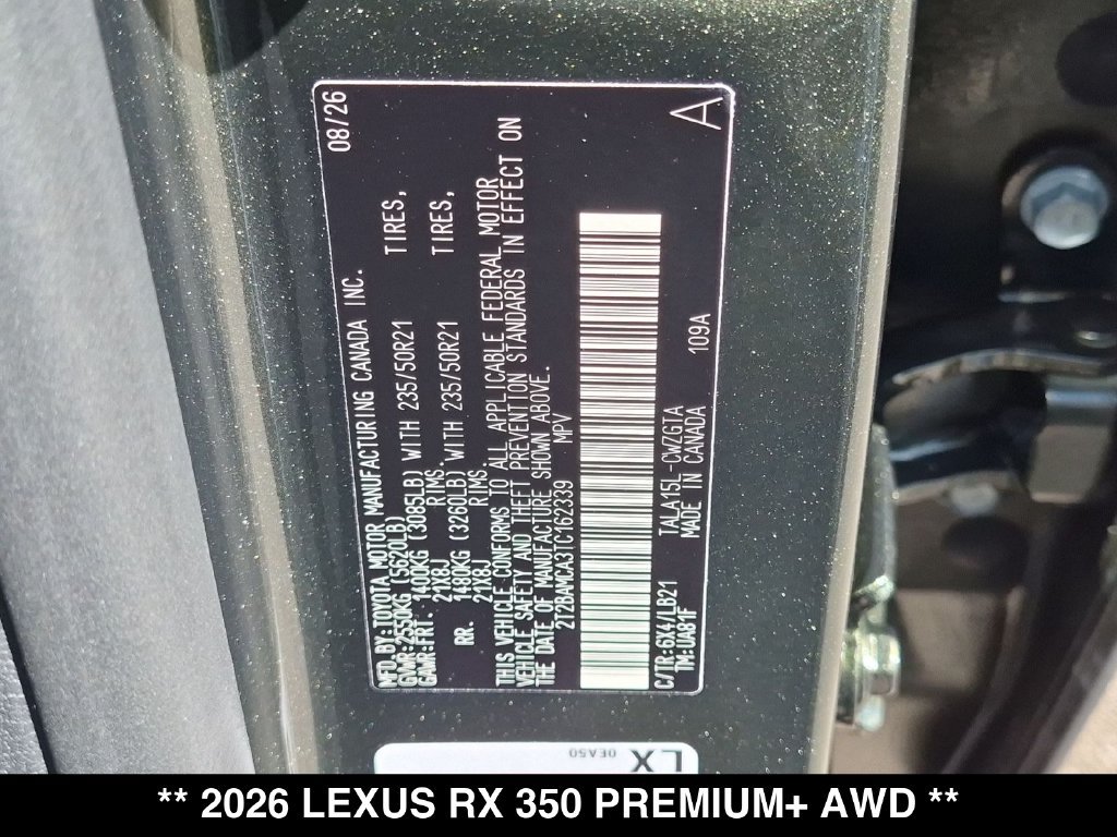New 2026 Lexus RX 350 Premium Plus w/ Convenience Package AWD/4WD image 18