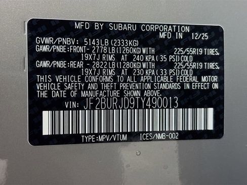 New 2026 Subaru Outback Touring XT image 33