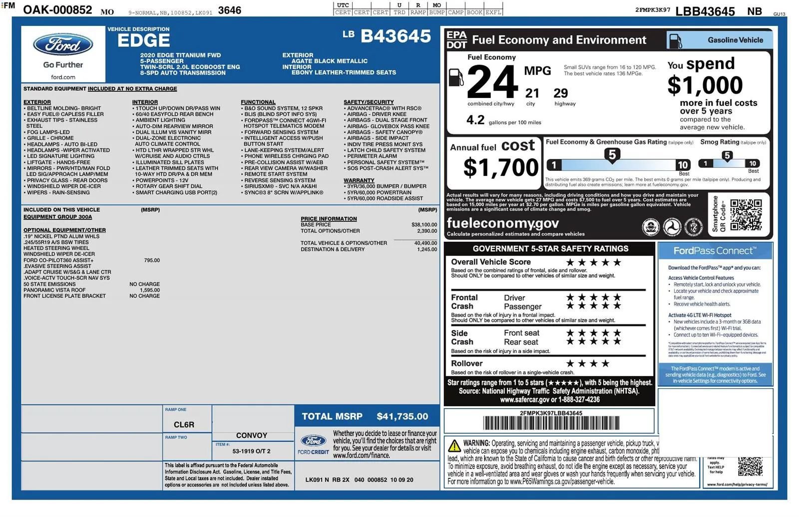 Used 2020 Ford Edge Titanium FWD image 20