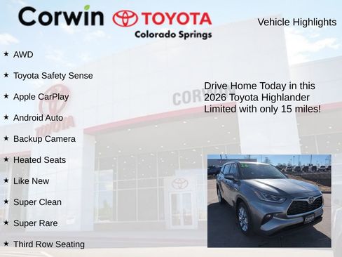 Used 2026 Toyota Highlander Limited AWD/4WD image 7