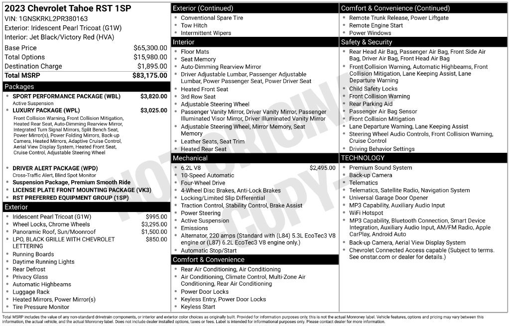 Used 2023 Chevrolet Tahoe RST w/ Sport Performance Package AWD/4WD image 24