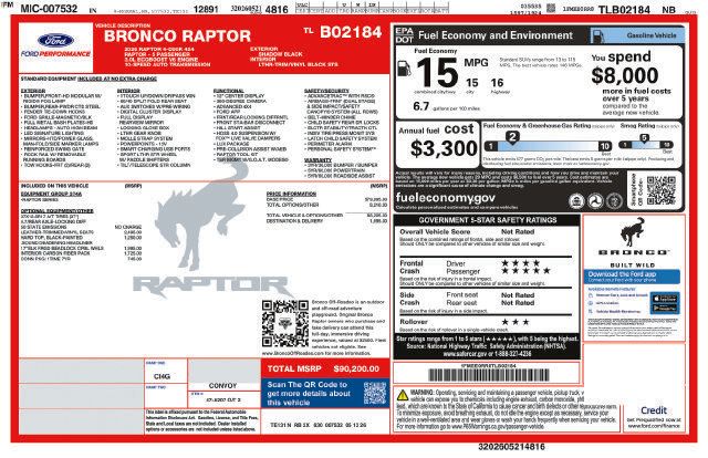 Used 2026 Ford Bronco Raptor w/ Interior Carbon Fiber Pack AWD/4WD image 5
