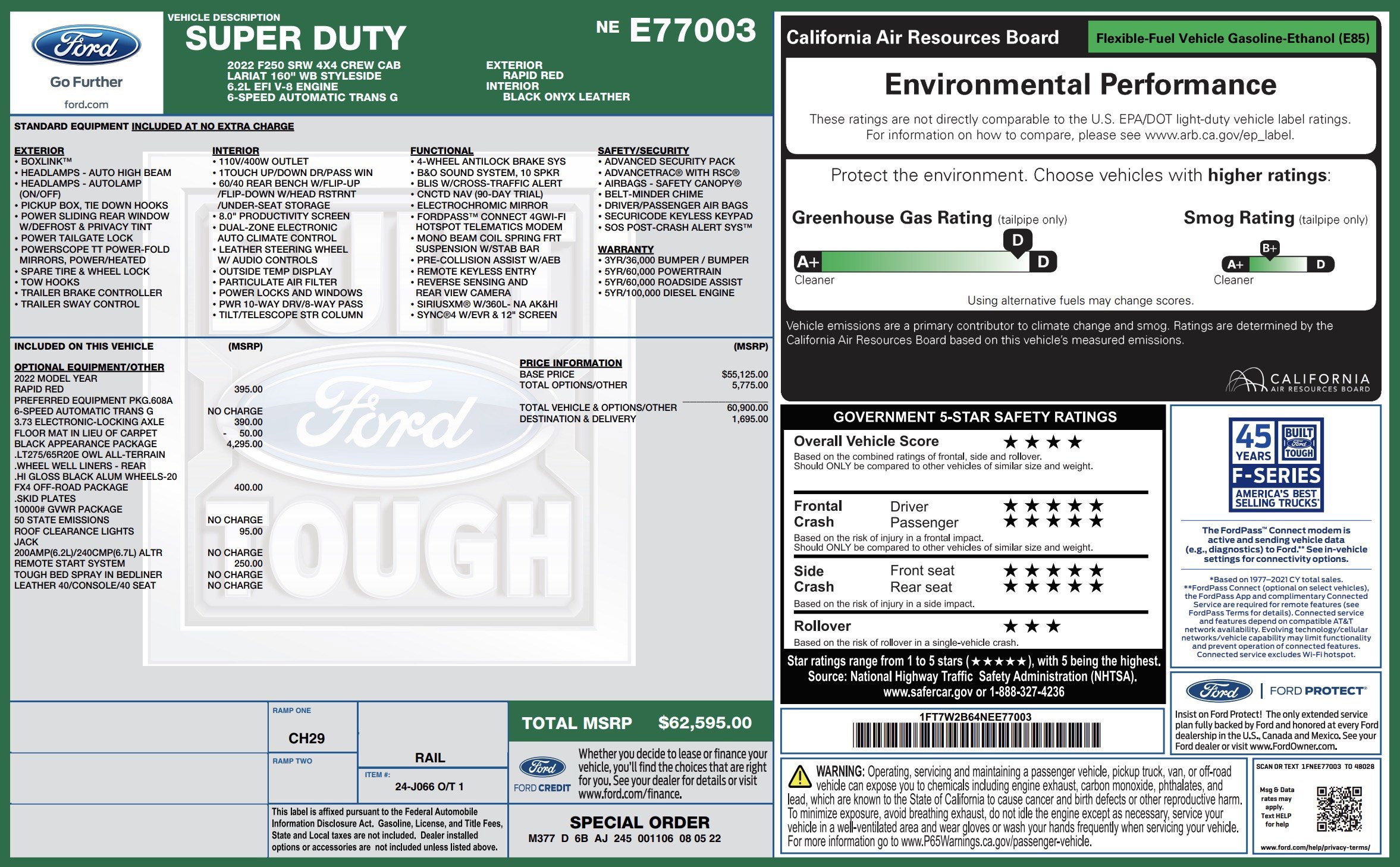 Used 2022 Ford F250 Lariat w/ Black Appearance Package AWD/4WD image 3