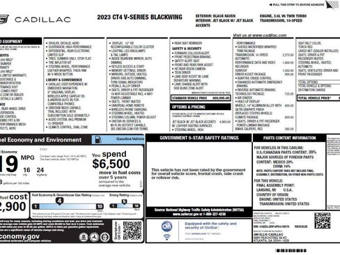 Used 2023 Cadillac CT4 V Blackwing w/ Driver Assist Package image 2