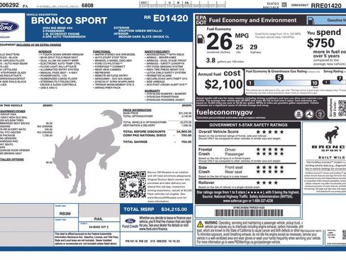 Used 2024 Ford Bronco Sport Big Bend w/ Convenience Package AWD/4WD image 6