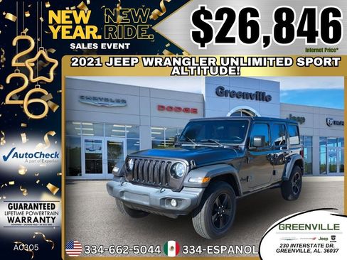 Used 2021 Jeep Wrangler Unlimited Sport image 1