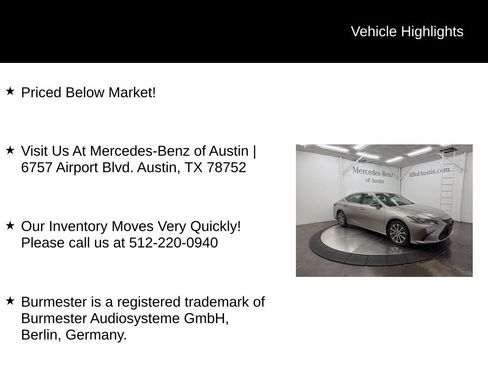 Used 2020 Lexus ES 350 w/ Premium Package image 6