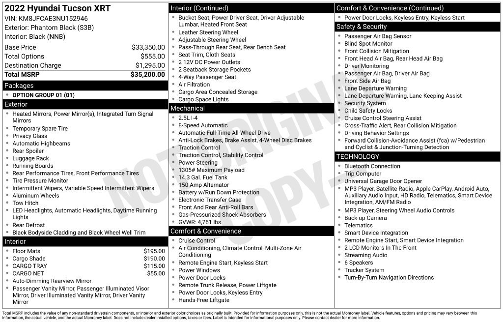 Used 2022 Hyundai Tucson XRT AWD/4WD image 5