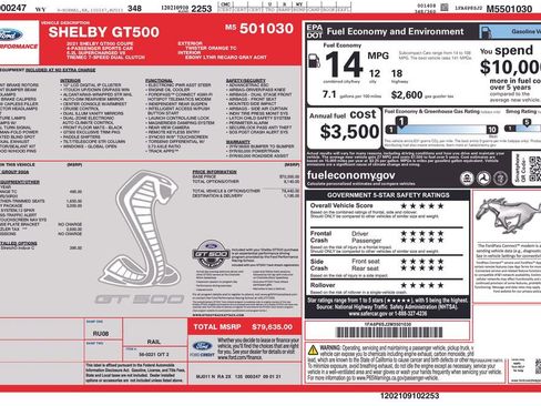 Certified 2021 Ford Mustang Shelby GT500 w/ Technology Package image 3