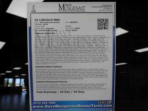 Used 2019 Lincoln MKC Reserve w/ MKC Climate Package AWD/4WD image 26