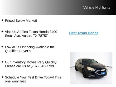 Used 2015 Chevrolet Malibu LT w/ Power Convenience Package FWD image 9