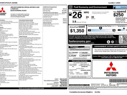 Used 2022 Mitsubishi Outlander SEL image 3