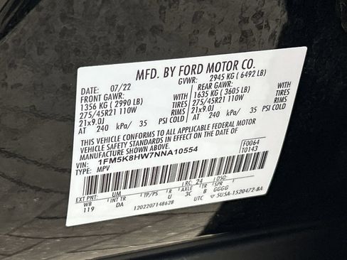 Used 2022 Ford Explorer Platinum w/ Technology Package image 33