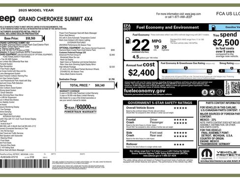 Used 2025 Jeep Grand Cherokee Summit w/ Adv Protech Group IV image 12