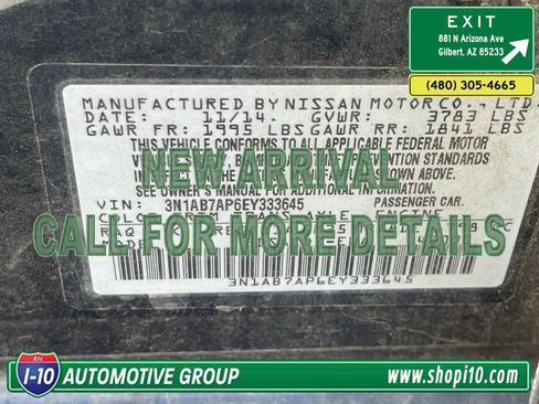 Used 2014 Nissan Sentra SV w/ SV Driver Package image 7