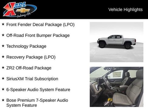 New 2025 Chevrolet Colorado ZR2 w/ Off-Road Front Bumper Package AWD/4WD image 3