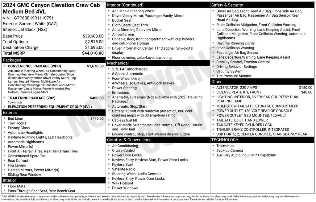 Used 2024 GMC Canyon Elevation w/ Convenience Package AWD/4WD image 27