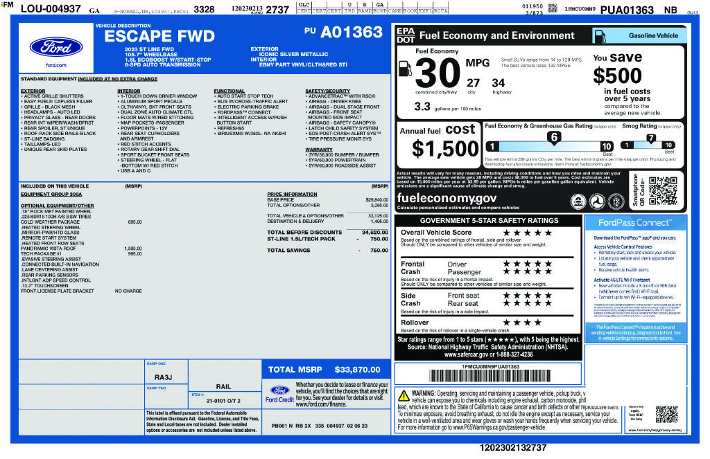 Used 2023 Ford Escape ST-Line w/ Tech Pack #1 FWD image 17