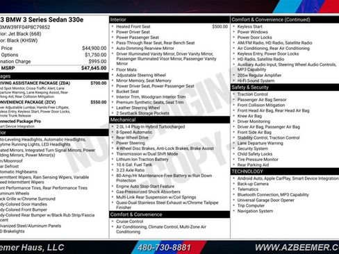Used 2023 BMW 330e w/ Driving Assistance Package RWD image 3