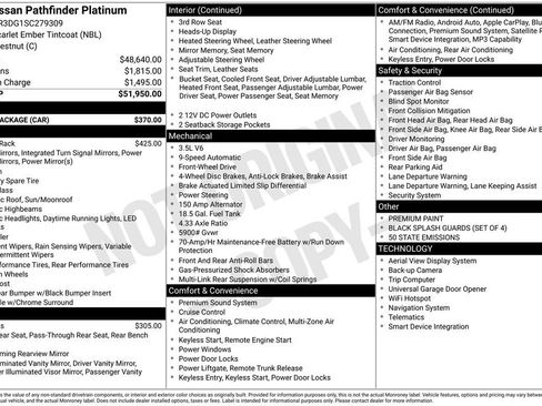 Certified 2025 Nissan Pathfinder Platinum w/ Cargo Package FWD image 15