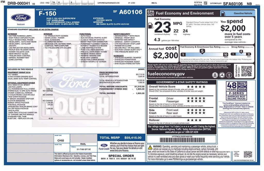 Certified 2025 Ford F150 XLT w/ Equipment Group 301A Standard AWD/4WD image 41