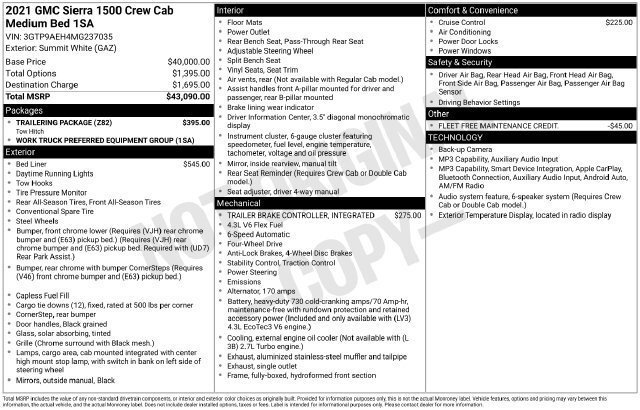 Used 2021 GMC Sierra 1500 4x4 Crew Cab w/ Trailering Package image 40