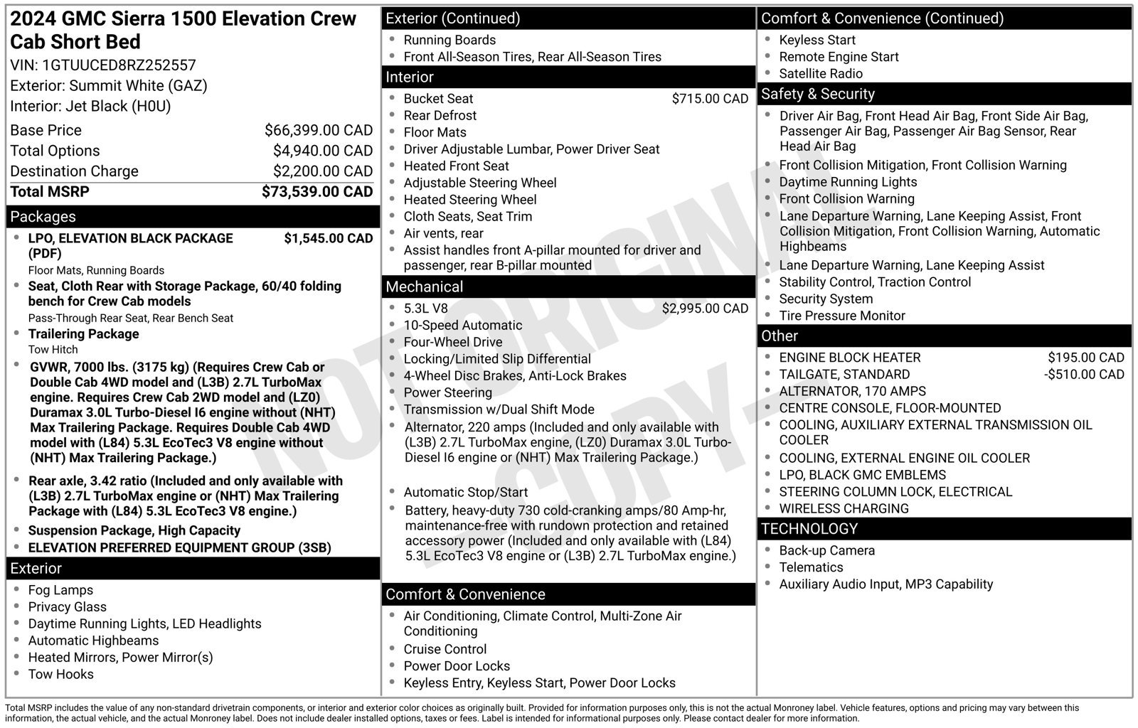 Used 2024 GMC Sierra 1500 Elevation w/ LPO, Elevation Black Package AWD/4WD image 36