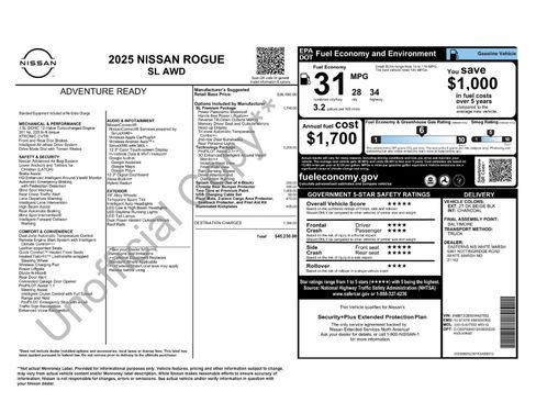 New 2025 Nissan Rogue SL w/ Tech Package AWD/4WD image 13