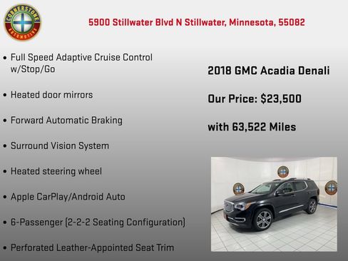 Used 2018 GMC Acadia Denali w/ Technology Package AWD/4WD image 20