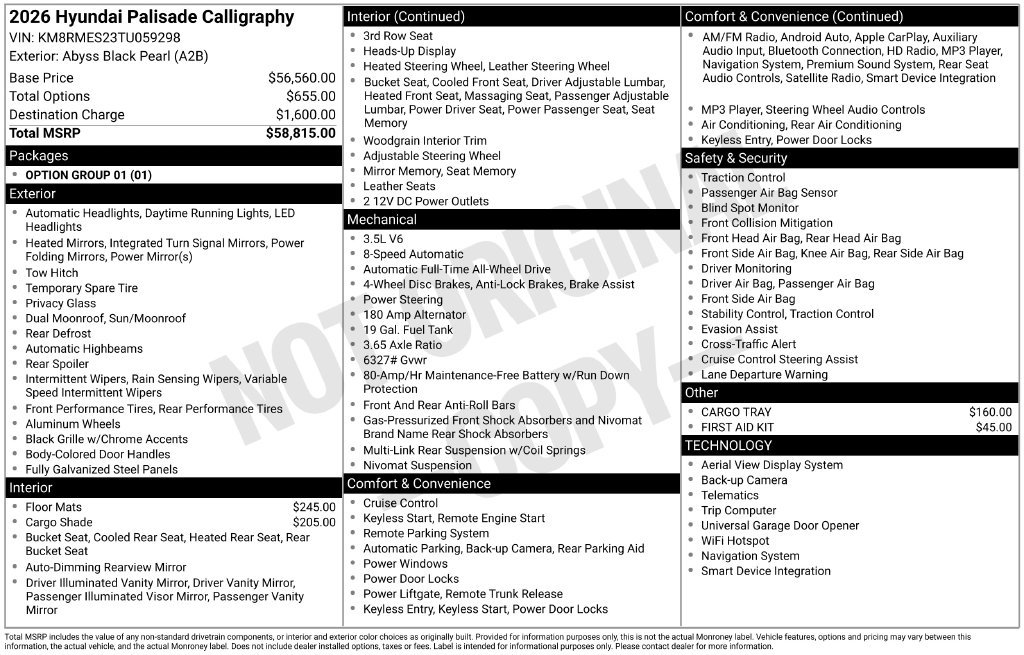 Certified 2026 Hyundai Palisade Calligraphy AWD/4WD image 47