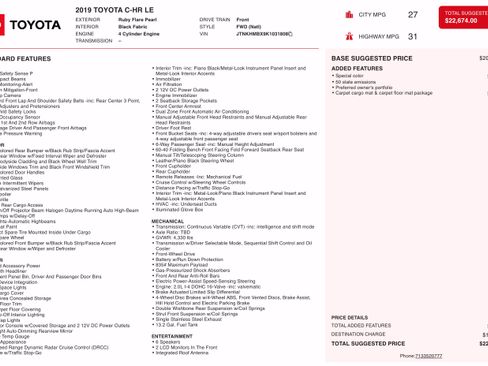 Used 2019 Toyota C-HR LE FWD image 3