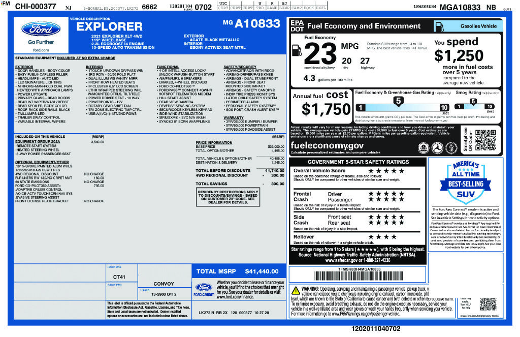 Used 2021 Ford Explorer XLT w/ Equipment Group 202A AWD/4WD image 6
