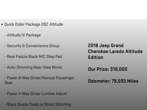 Used 2018 Jeep Grand Cherokee Altitude AWD/4WD image 6